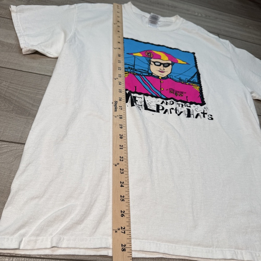 Vintage Mel And The Party Hats Large T Shirt Band Music 30 Years 1985-2015 White - Picture 6 of 15
